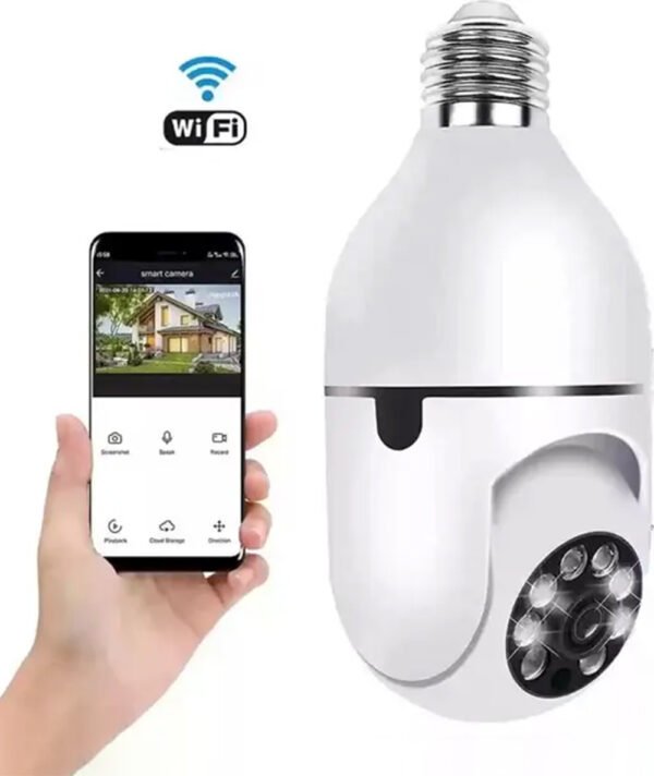 PTZ CCTV Bulb Camera 1080p Wireless